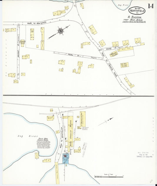 Sanborn Fire Insurance Map from Northfield, Washington County, Vermont (1910), Sheet #0014 - Historic Sanborn Fire Insurance Map Print, vintage old map wall art, antique decor, genealogy gift, Vermont Vermont map