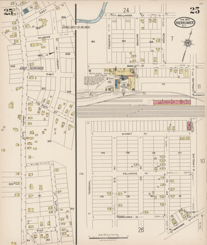 Sanborn Fire Insurance Map from Herkimer, Herkimer County, New York (1923), Sheet #0025 - Complete Map Set gallery image, historic Sanborn map, vintage wall art, New York New York
