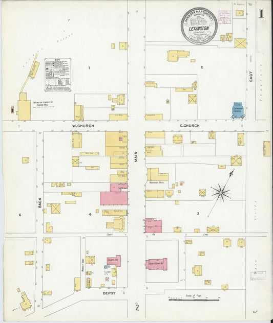Sanborn Fire Insurance Map from Lexington, Lexington County, South Carolina. (1905) – Historic Sanborn Fire Insurance Map Print