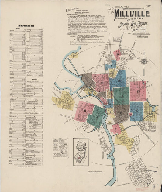 Sanborn Fire Insurance Map from Millville, Cumberland County, New Jersey. (1923) – Historic Sanborn Fire Insurance Map Print