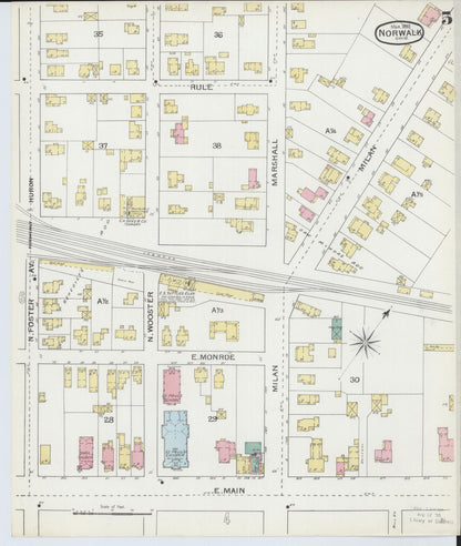 Sanborn Fire Insurance Map from Norwalk, Huron County, Ohio (1893), Sheet #0005 - Complete Map Set gallery image, historic Sanborn map, vintage wall art, Ohio Ohio