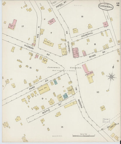 Sanborn Fire Insurance Map from Cornwall, Orange County, New York (1887), Sheet #0002 - Complete Map Set gallery image, historic Sanborn map, vintage wall art, New York New York