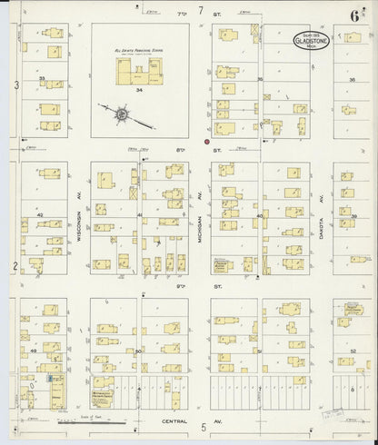 Sanborn Fire Insurance Map from Gladstone, Delta County, Michigan (1913), Sheet #0006 - Complete Map Set gallery image, historic Sanborn map, vintage wall art, Michigan Michigan