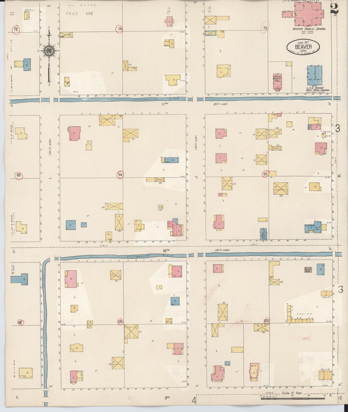 Sanborn Fire Insurance Map from Beaver, Beaver County, Utah (1931), Sheet #0002 - Complete Map Set gallery image, historic Sanborn map, vintage wall art, Utah Utah