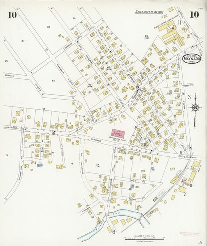 Sanborn Fire Insurance Map from Maynard, Middlesex County, Massachusetts (1924), Sheet #0010 - Complete Map Set gallery image, historic Sanborn map, vintage wall art, Massachusetts Massachusetts