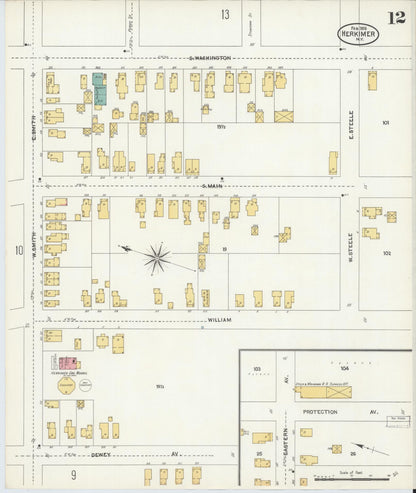 Sanborn Fire Insurance Map from Herkimer, Herkimer County, New York (1906), Sheet #0012 - Complete Map Set gallery image, historic Sanborn map, vintage wall art, New York New York