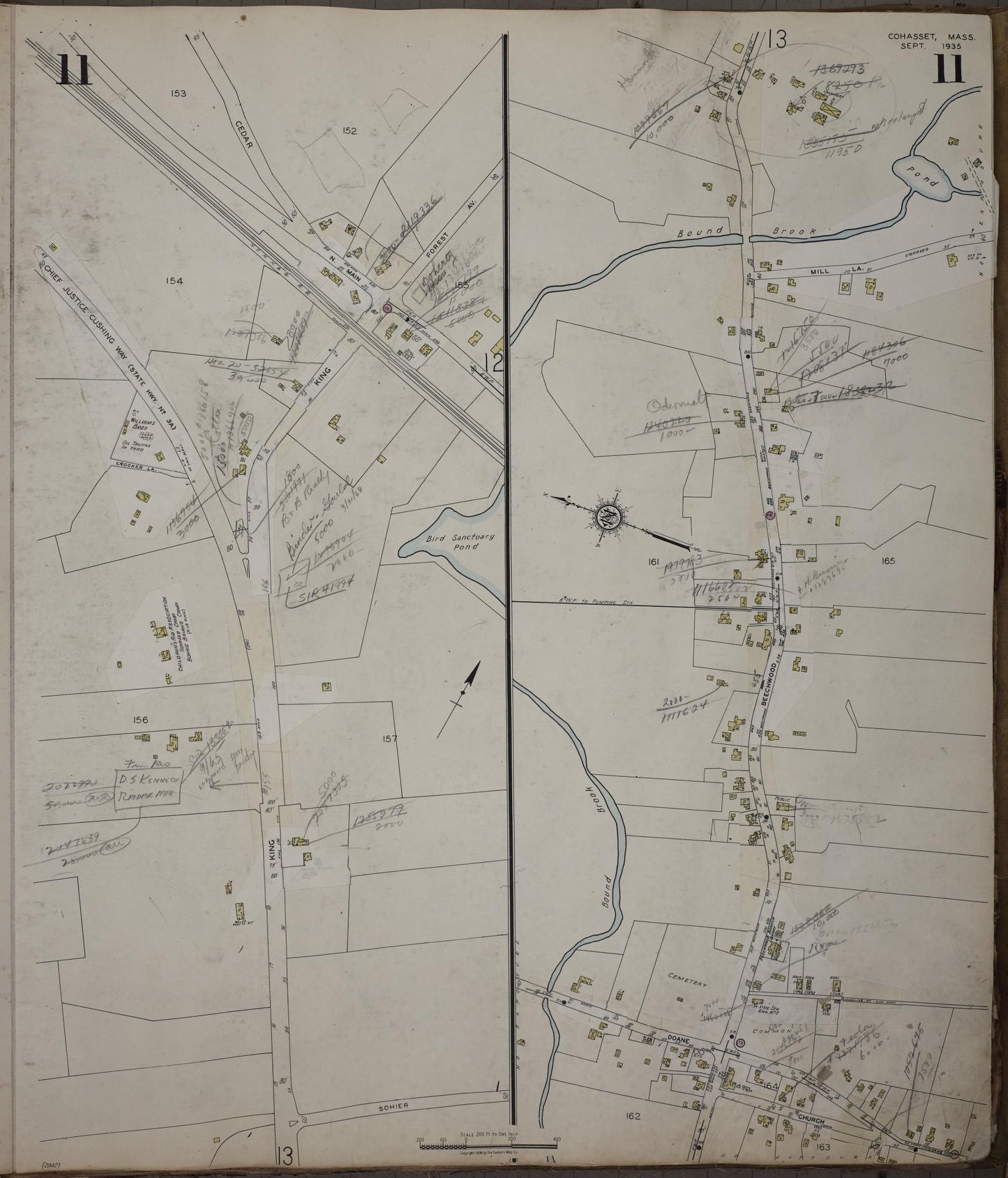 Sanborn Fire Insurance Map from Cohasset, Norfolk County, Massachusetts (1952), Sheet #0011 - Complete Map Set gallery image, historic Sanborn map, vintage wall art, Massachusetts Massachusetts