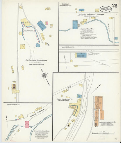 Sanborn Fire Insurance Map from Frederick, Frederick County, Maryland (1911), Sheet #0028 - Complete Map Set gallery image, historic Sanborn map, vintage wall art, Maryland Maryland