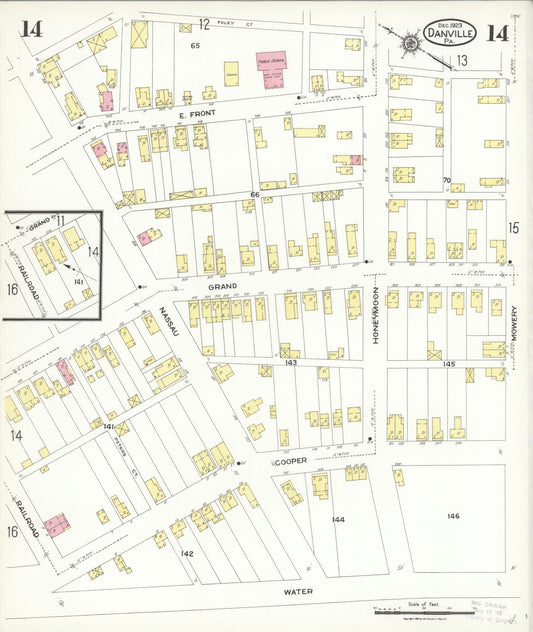 Sanborn Fire Insurance Map from Danville, Montour County, Pennsylvania (1923), Sheet #0014 - Historic Sanborn Fire Insurance Map Print, vintage old map wall art, antique decor, genealogy gift, Pennsylvania Pennsylvania map