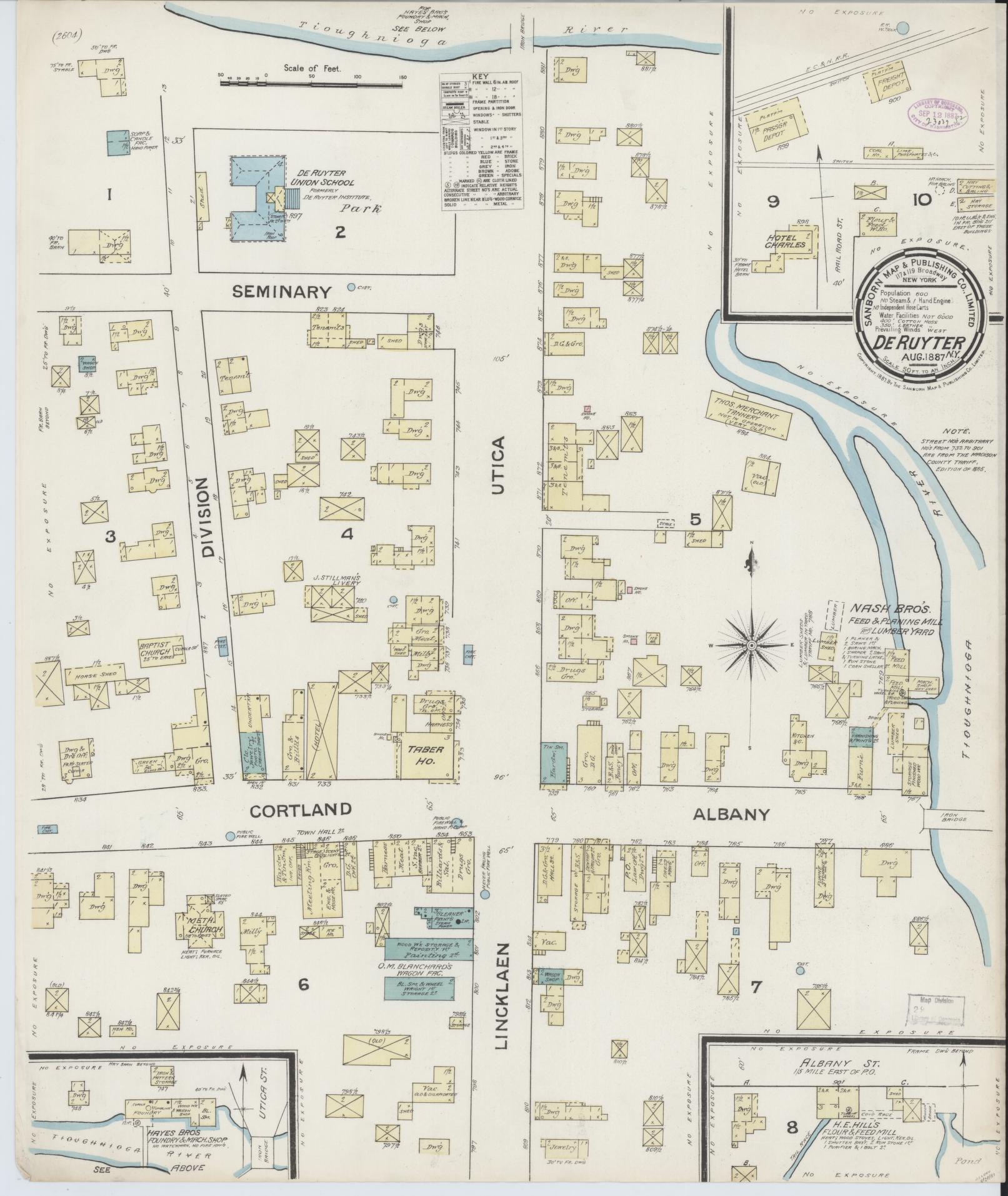 Sanborn Fire Insurance Map from De Ruyter, Madison County, New York. (1887) – Historic Sanborn Fire Insurance Map Print