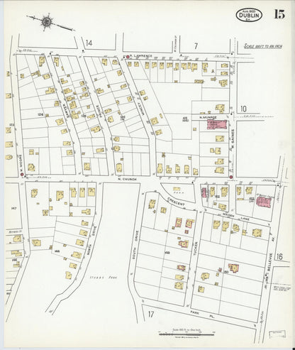 Sanborn Fire Insurance Map from Dublin, Laurens County, Georgia (1920), Sheet #0015 - Complete Map Set gallery image, historic Sanborn map, vintage wall art, Georgia Georgia