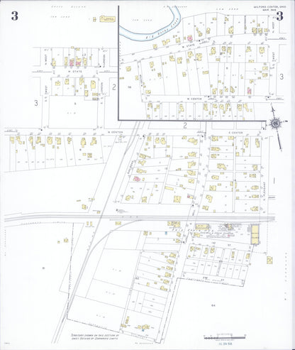 Sanborn Fire Insurance Map from Milford Center, Union County, Ohio (1946), Sheet #0003 - Historic Sanborn Fire Insurance Map Print, vintage old map wall art, antique decor, genealogy gift, Ohio Ohio map
