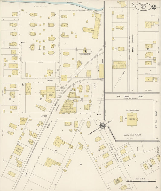 Sanborn Fire Insurance Map from Doty, Lewis County, Washington (1914), Sheet #0002 - Historic Sanborn Fire Insurance Map Print, vintage old map wall art, antique decor, genealogy gift, Washington Washington map