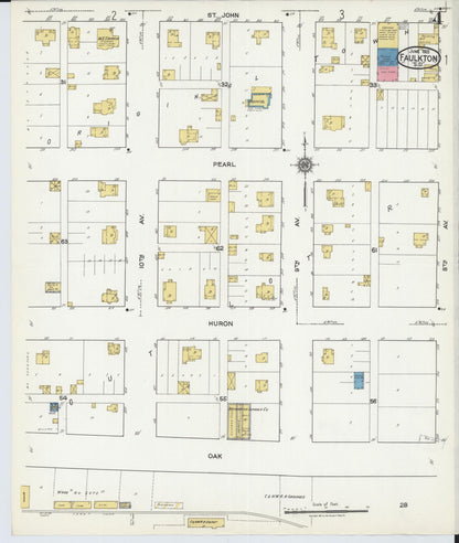Sanborn Fire Insurance Map from Faulkton, Faulk County, South Dakota (1921), Sheet #0004 - Complete Map Set gallery image, historic Sanborn map, vintage wall art, South Dakota South Dakota