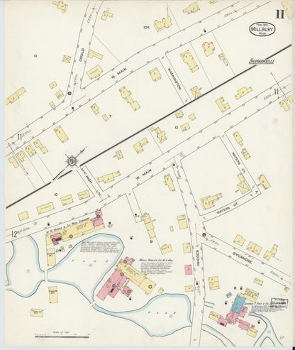 Sanborn Fire Insurance Map from Millbury, Worcester County, Massachusetts (1913), Sheet #0011 - Complete Map Set gallery image, historic Sanborn map, vintage wall art, Massachusetts Massachusetts