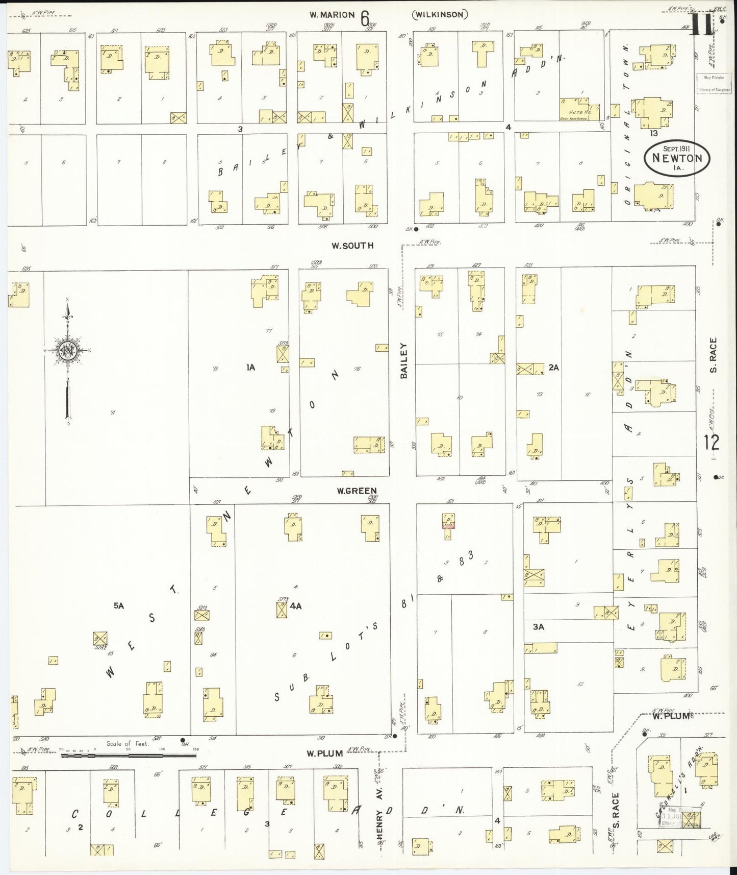 Sanborn Fire Insurance Map from Newton, Jasper County, Iowa (1911), Sheet #0011 - Historic Sanborn Fire Insurance Map Print