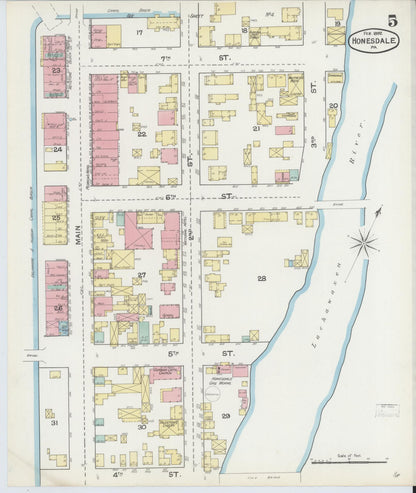 Sanborn Fire Insurance Map from Honesdale, Wayne County, Pennsylvania (1892), Sheet #0005 - Complete Map Set gallery image, historic Sanborn map, vintage wall art, Pennsylvania Pennsylvania