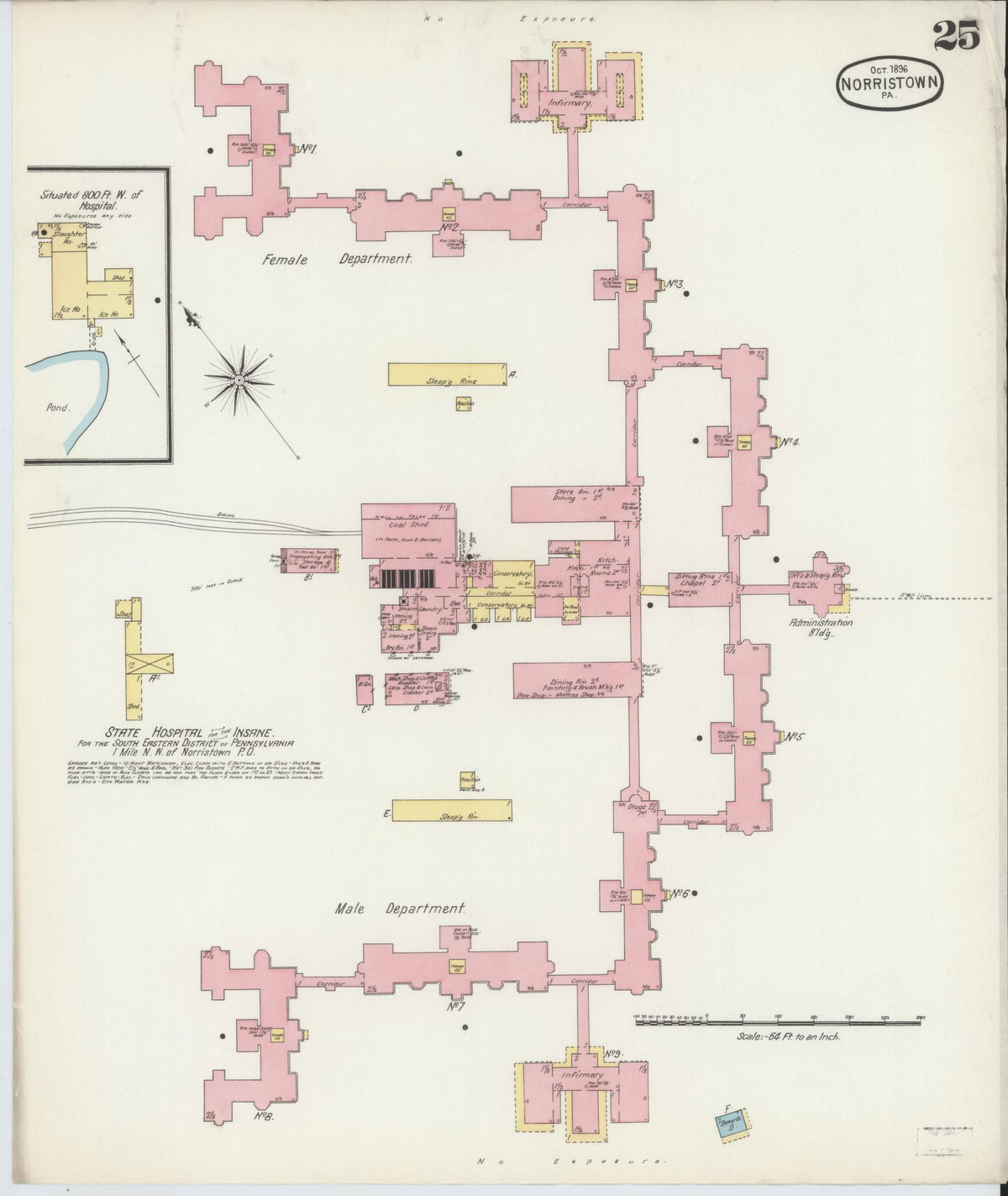 Sanborn Fire Insurance Map from Norristown, Montgomery County, Pennsylvania (1896), Sheet #0025 - Complete Map Set gallery image, historic Sanborn map, vintage wall art, Pennsylvania Pennsylvania