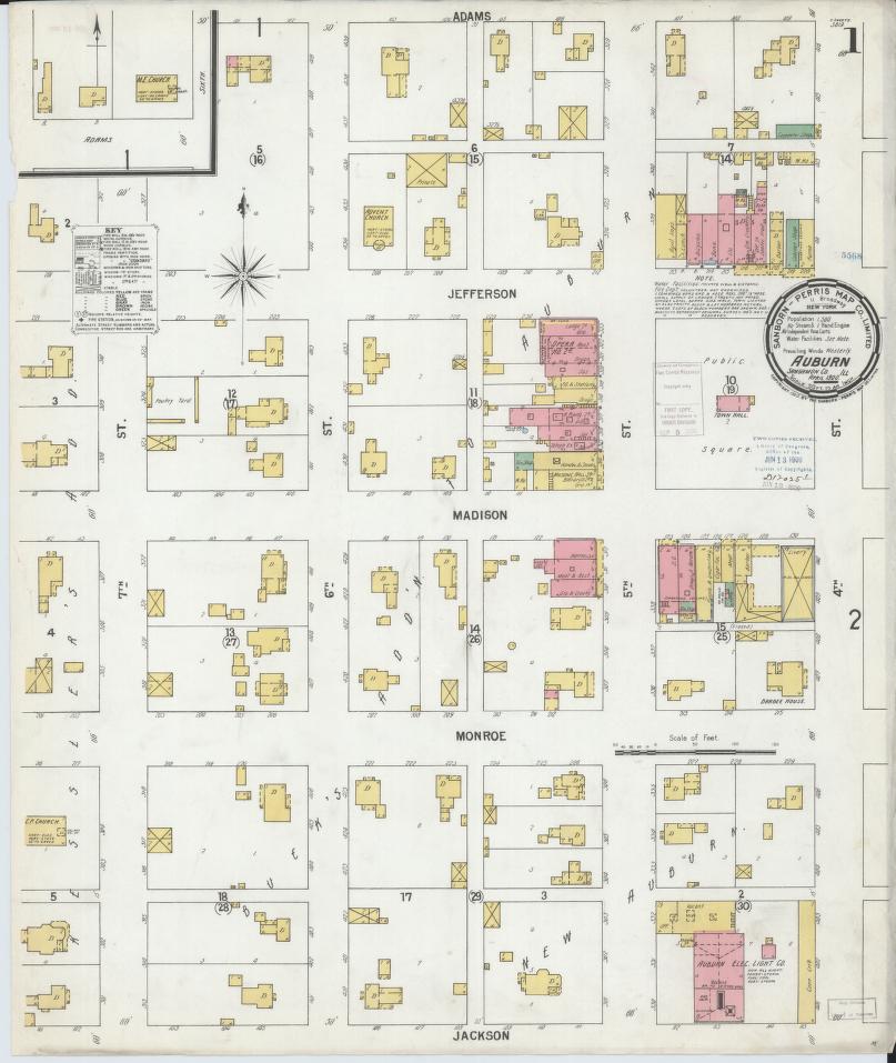 Sanborn Fire Insurance Map from Auburn, Sangamon County, Illinois. (1900) – Map View