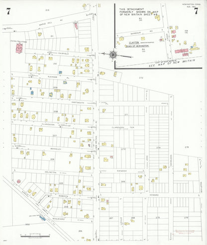Sanborn Fire Insurance Map from Newington, Hartford County, Connecticut (1941), Sheet #0007 - Complete Map Set gallery image, historic Sanborn map, vintage wall art, Connecticut Connecticut