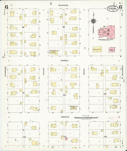 Sanborn Fire Insurance Map from Onawa, Monona County, Iowa (1924), Sheet #0006 - Historic Sanborn Fire Insurance Map Print