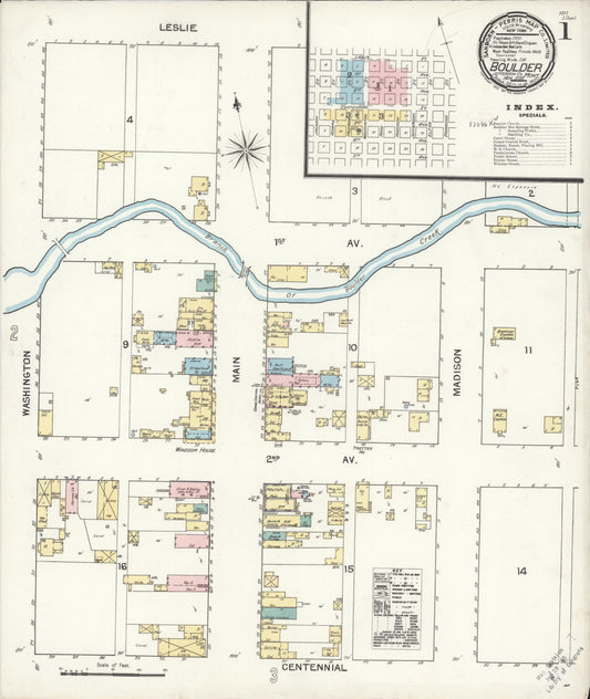 Sanborn Fire Insurance Map from Boulder, Jefferson County, Montana (1892), Sheet #0001 - Complete Map Set gallery image, historic Sanborn map, vintage wall art, Montana Montana