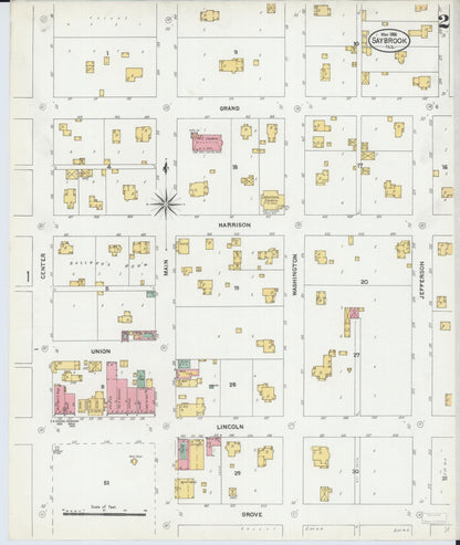 Sanborn Fire Insurance Map from Saybrook, McLean County, Illinois (1906), Sheet #0002 - Complete Map Set gallery image, historic Sanborn map, vintage wall art, Illinois Illinois