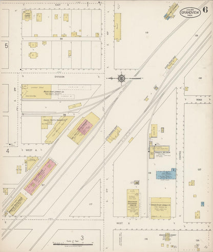 Sanborn Fire Insurance Map from Grandview, Yakima County, Washington (1920), Sheet #0006 - Complete Map Set gallery image, historic Sanborn map, vintage wall art, Washington Washington