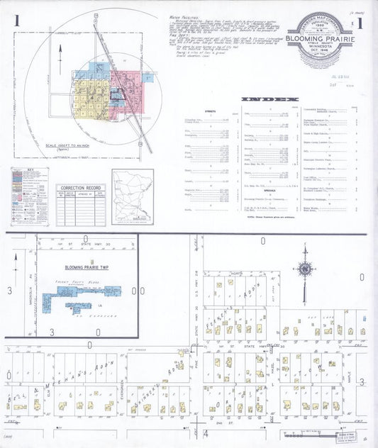 Sanborn Fire Insurance Map from Blooming Prairie, Steele County, Minnesota. (1948) – Map View