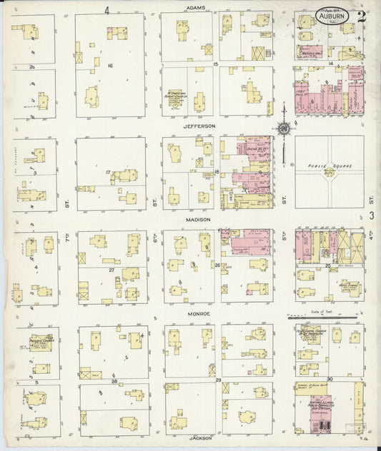 Sanborn Fire Insurance Map from Auburn, Sangamon County, Illinois (1914), Sheet #0002 - Historic Sanborn Fire Insurance Map Print, vintage old map wall art, antique decor, genealogy gift, Illinois Illinois map