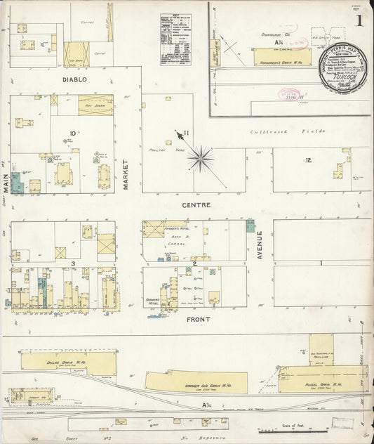 Sanborn Fire Insurance Map from Turlock, Stanislaus County, California. (1891) – Historic Sanborn Fire Insurance Map Print