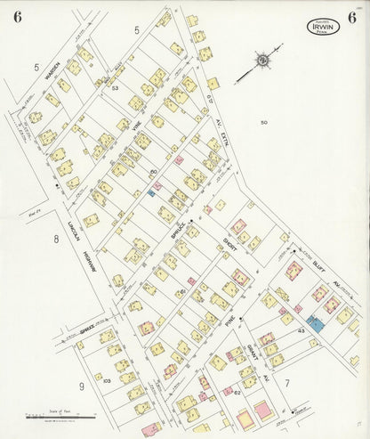 Sanborn Fire Insurance Map from Irwin, Westmoreland County, Pennsylvania (1925), Sheet #0006 - Complete Map Set gallery image, historic Sanborn map, vintage wall art, Pennsylvania Pennsylvania