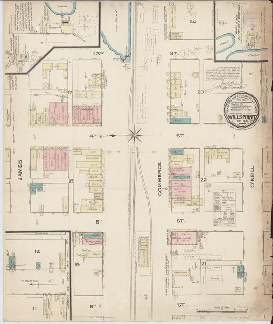 Sanborn Fire Insurance Map from Wills Point, Van Zandt County, Texas (1885), Sheet #0001 - Historic Sanborn Fire Insurance Map Print, vintage old map wall art, antique decor, genealogy gift, Texas Texas map