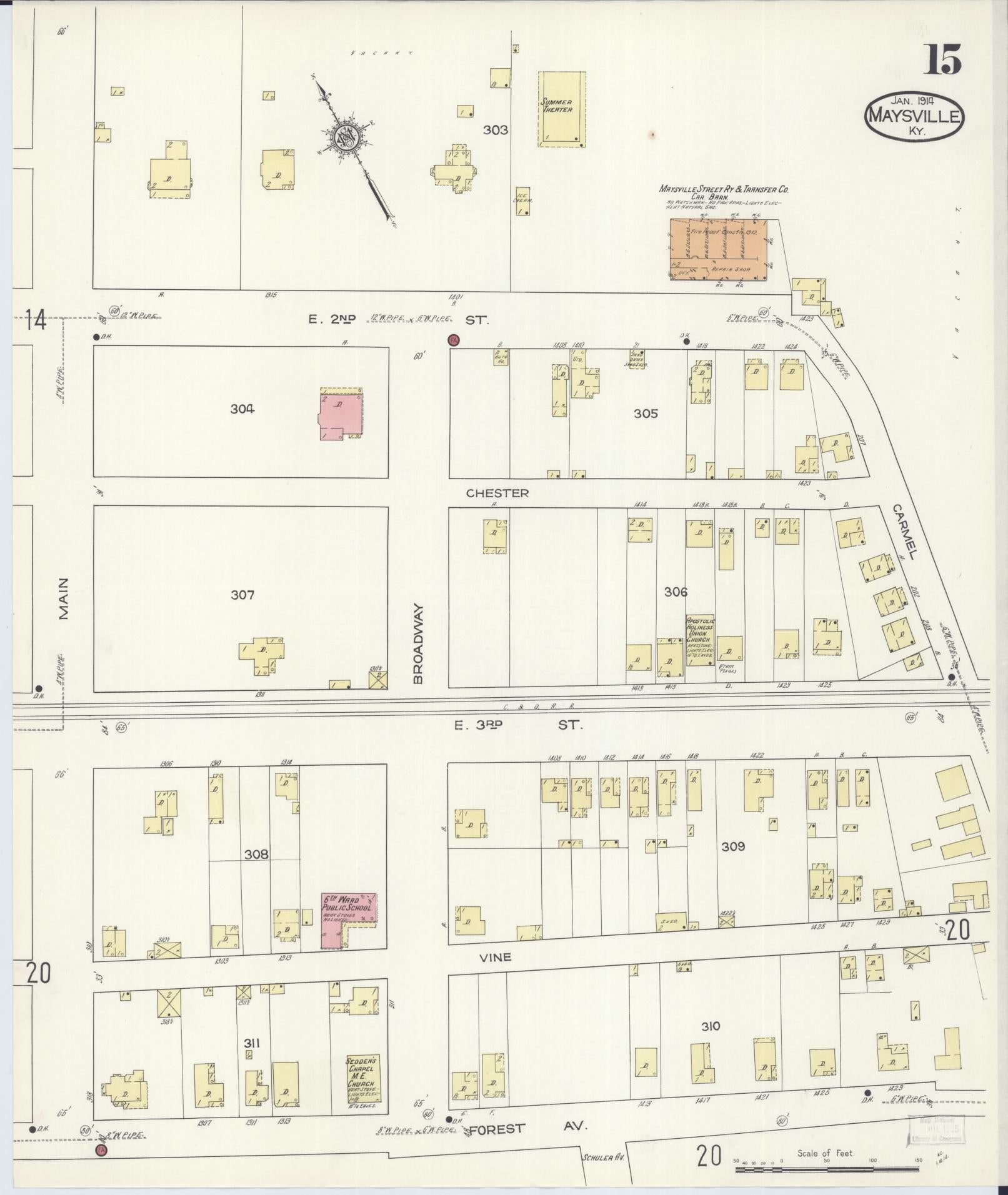 Sanborn Fire Insurance Map from Maysville, Mason County, Kentucky (1914), Sheet #0015 - Historic Sanborn Fire Insurance Map Print, vintage old map wall art, antique decor, genealogy gift, Kentucky Kentucky map