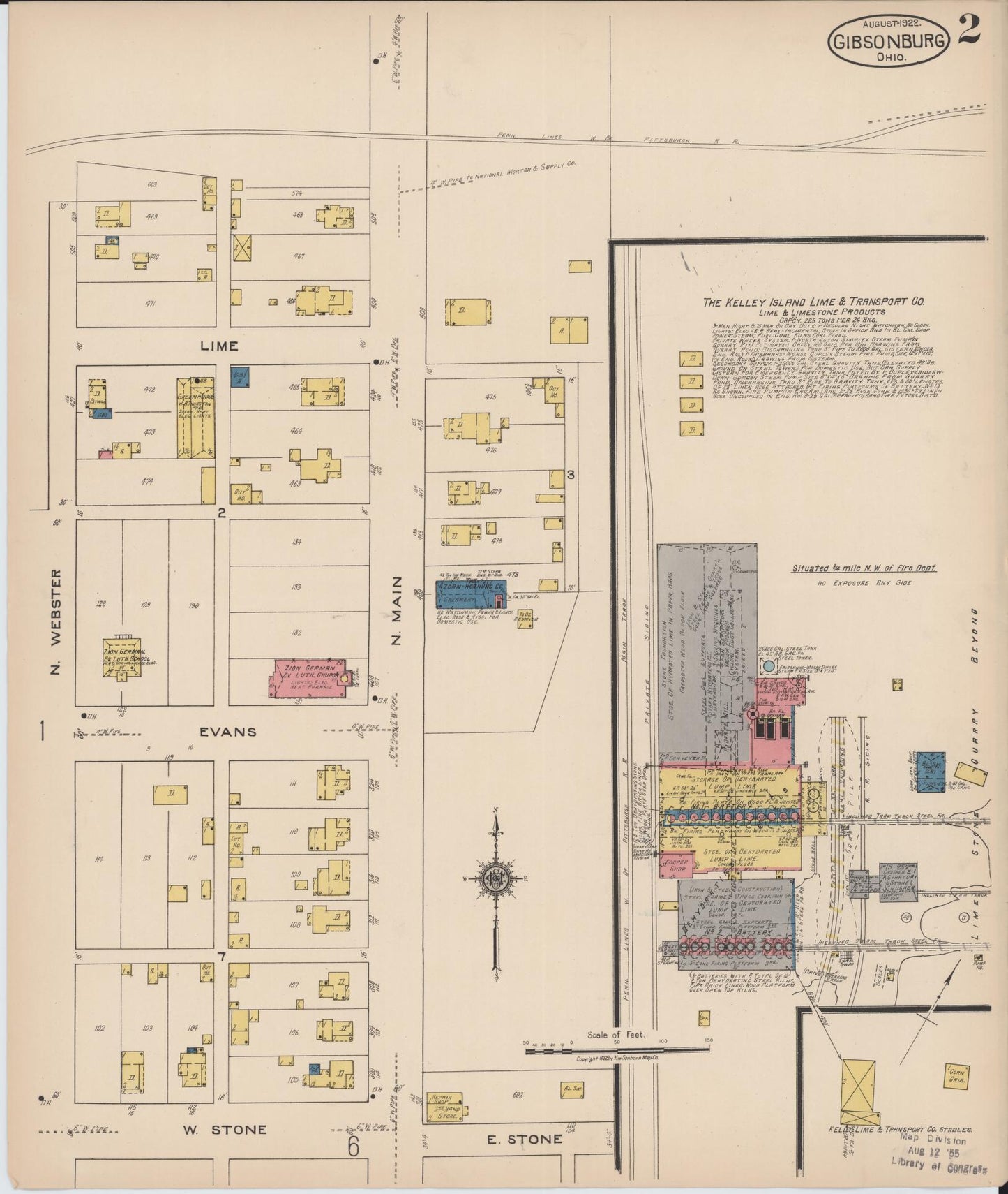 Sanborn Fire Insurance Map from Gibsonburg, Sandusky County, Ohio (1922), Sheet #0002 - Historic Sanborn Fire Insurance Map Print, vintage old map wall art, antique decor, genealogy gift, Ohio Ohio map