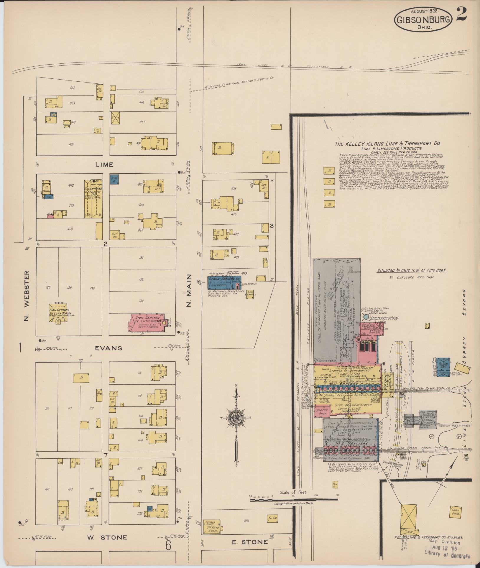 Sanborn Fire Insurance Map from Gibsonburg, Sandusky County, Ohio (1922), Sheet #0002 - Historic Sanborn Fire Insurance Map Print, vintage old map wall art, antique decor, genealogy gift, Ohio Ohio map