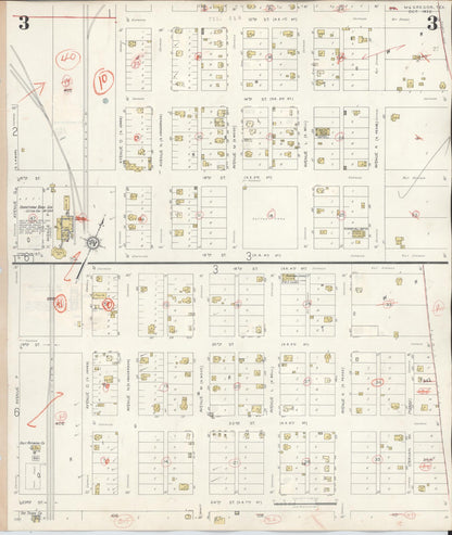 Sanborn Fire Insurance Map from McGregor, McLennan County, Texas (1942), Sheet #0003 - Historic Sanborn Fire Insurance Map Print, vintage old map wall art, antique decor, genealogy gift, Texas Texas map