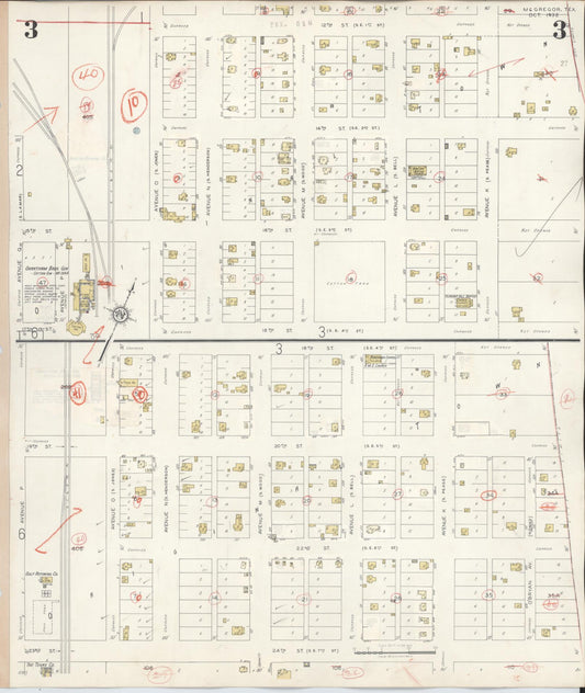 Sanborn Fire Insurance Map from McGregor, McLennan County, Texas (1942), Sheet #0003 - Historic Sanborn Fire Insurance Map Print, vintage old map wall art, antique decor, genealogy gift, Texas Texas map