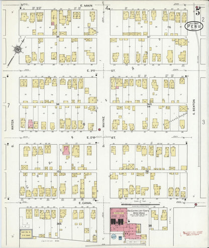 Sanborn Fire Insurance Map from Peru, Miami County, Indiana (1920), Sheet #0005 - Historic Sanborn Fire Insurance Map Print, vintage old map wall art, antique decor, genealogy gift, Indiana Indiana map