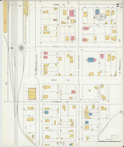 Sanborn Fire Insurance Map from La Junta, Otero County, Colorado (1906), Sheet #0002 - Complete Map Set gallery image, historic Sanborn map, vintage wall art, Colorado Colorado