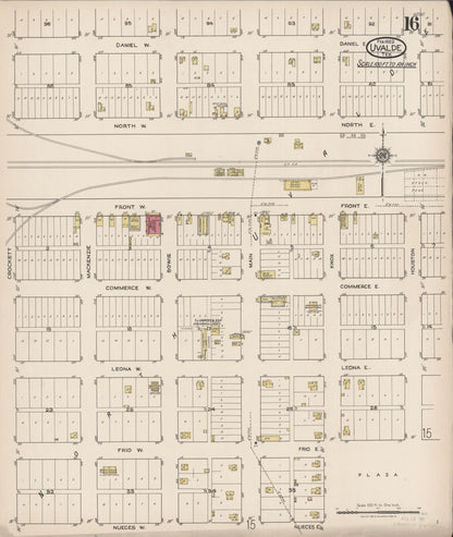 Sanborn Fire Insurance Map from Uvalde, Uvalde County, Texas (1922), Sheet #0016 - Complete Map Set gallery image, historic Sanborn map, vintage wall art, Texas Texas