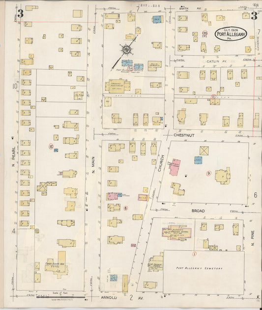 Sanborn Fire Insurance Map from Port Allegany, McKean County, Pennsylvania (1940), Sheet #0003 - Historic Sanborn Fire Insurance Map Print, vintage old map wall art, antique decor, genealogy gift, Pennsylvania Pennsylvania map