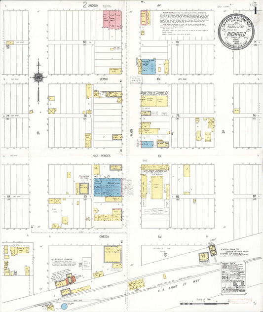 Sanborn Fire Insurance Map from Richfield, Lincoln County, Idaho (1920), Sheet #0001 - Historic Sanborn Fire Insurance Map Print, vintage old map wall art, antique decor, genealogy gift, Idaho Idaho map