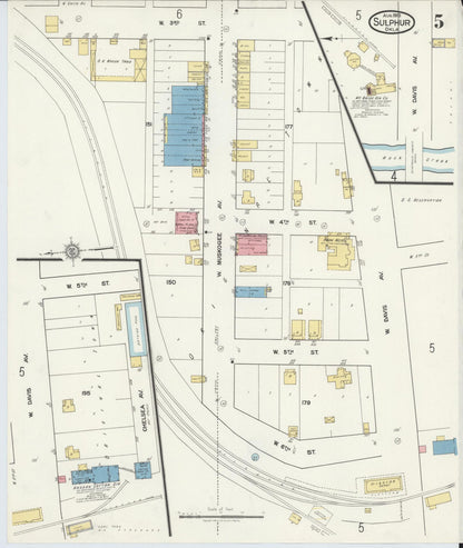Sanborn Fire Insurance Map from Sulphur, Murray County, Oklahoma (1918), Sheet #0005 - Complete Map Set gallery image, historic Sanborn map, vintage wall art, Oklahoma Oklahoma