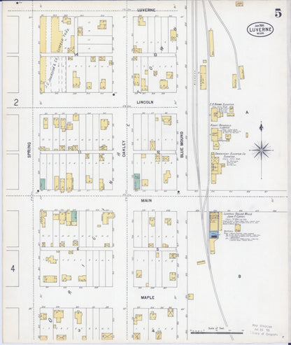 Sanborn Fire Insurance Map from Luverne, Rock County, Minnesota (1900), Sheet #0005 - Historic Sanborn Fire Insurance Map Print, vintage old map wall art, antique decor, genealogy gift, Minnesota Minnesota map