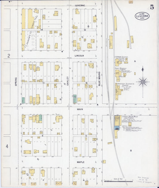 Sanborn Fire Insurance Map from Luverne, Rock County, Minnesota (1900), Sheet #0005 - Historic Sanborn Fire Insurance Map Print, vintage old map wall art, antique decor, genealogy gift, Minnesota Minnesota map