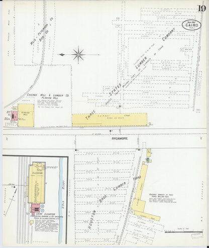 Sanborn Fire Insurance Map from Cairo, Alexander County, Illinois (1901), Sheet #0019 - Historic Sanborn Fire Insurance Map Print, vintage old map wall art, antique decor, genealogy gift, Illinois Illinois map
