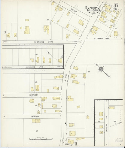 Sanborn Fire Insurance Map from Old Forge, Lackawanna County, Pennsylvania (1914), Sheet #0017 - Complete Map Set gallery image, historic Sanborn map, vintage wall art, Pennsylvania Pennsylvania