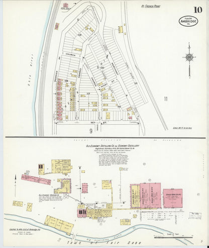 Sanborn Fire Insurance Map from Ambridge, Beaver County, Pennsylvania (1911), Sheet #0010 - Complete Map Set gallery image, historic Sanborn map, vintage wall art, Pennsylvania Pennsylvania