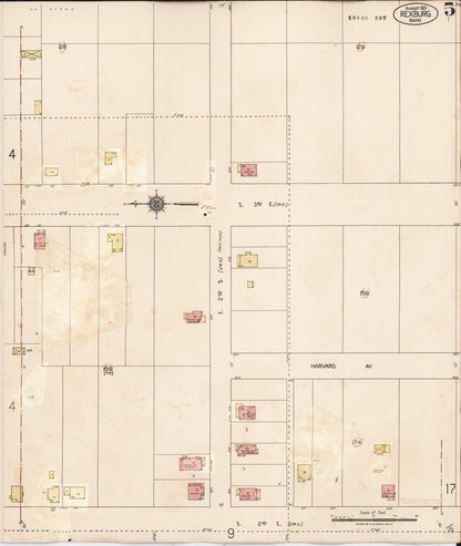 Sanborn Fire Insurance Map from Rexburg, Madison County, Idaho (1943), Sheet #0005 - Complete Map Set gallery image, historic Sanborn map, vintage wall art, Idaho Idaho
